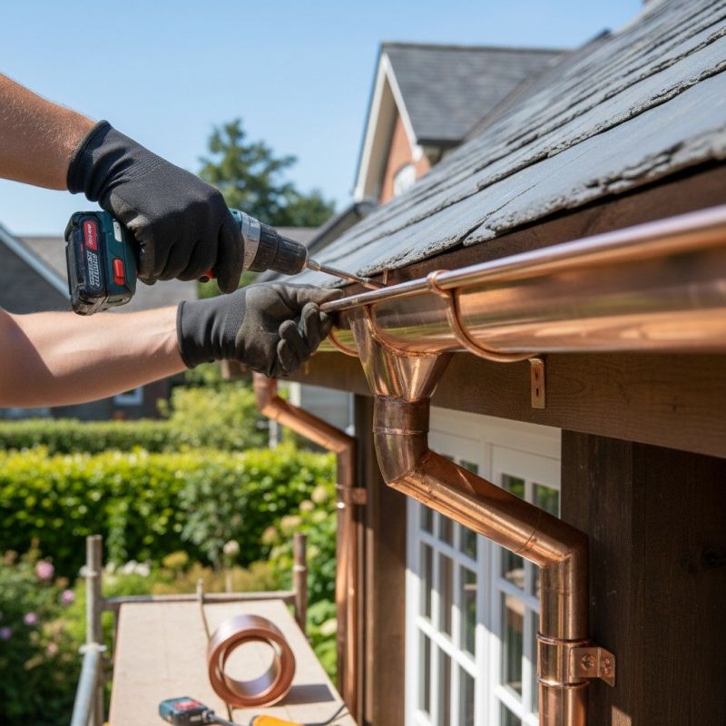 Copper Rain Gutter Service in Mcdonough, GA